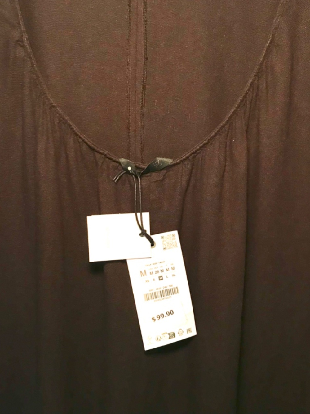 Zara Long Linen Jumpsuit Open back Sleeveless Brown Round Neckline Baggy - Picture 11 of 14